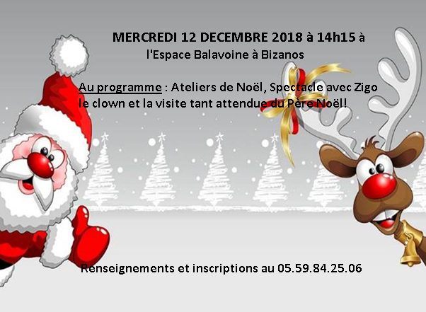 Affiche événement Noël à l'Espace Balavoine.